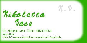 nikoletta vass business card